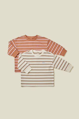 [25FW] コットン マルチストライプ長袖 Tシャツ