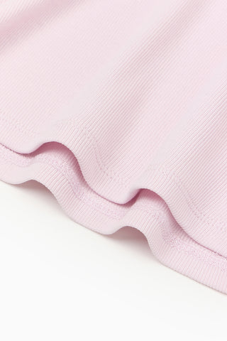 [26SS] モダール リブラッフル フリル半袖Ｔシャツ