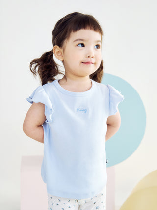 [26SS] モダール リブラッフル フリル半袖Ｔシャツ