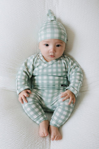 Newborn バンブーボディスーツ & レギンス & 結び帽セット