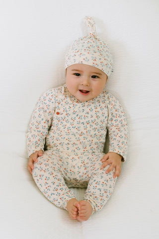 Newborn バンブーボディスーツ & レギンス & 結び帽セット