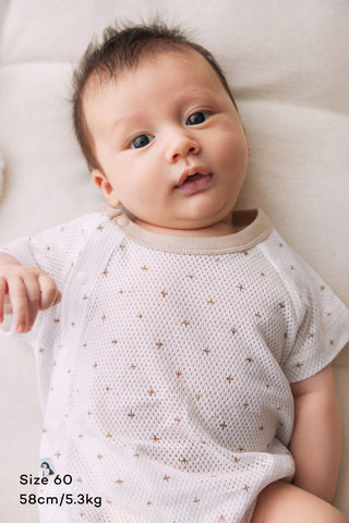 Newborn コットンメッシュボディスーツ