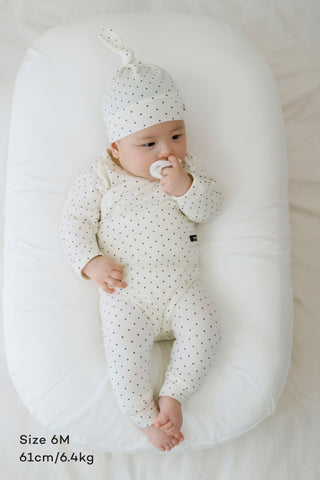 Newborn バンブーボディスーツ & レギンス & 結び帽セット