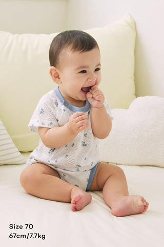 Newborn コットンメッシュボディスーツ