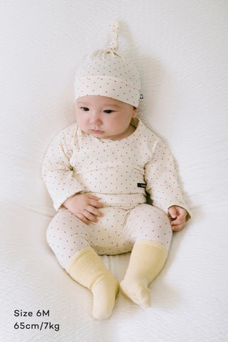 Newborn バンブーボディスーツ & レギンス & 結び帽セット